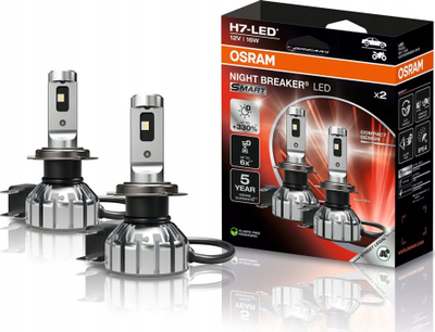 Llambë LED për fenerë makine OSRAM Night Breaker Smart H7, 12V, 16W, e argjendtë