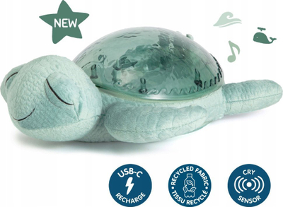 Dritë nate Cloud B Tranquil Turtle, проектор со океански бранови, USB C, зелена