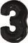 Balonë GoDan Beauty & Charm, shifër 3, 92cm, e zezë
