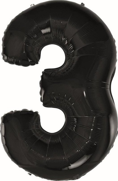 Balonë GoDan Beauty & Charm, shifër 3, 92cm, e zezë