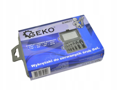 Сет вадилки за завртки GEKO, 8 парчиња, за завртки M4 M24, црн