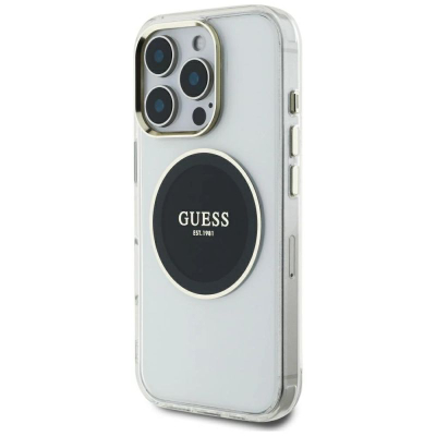 Заштитна маска Guess IML Metal Colored Circle MagSafe, за iPhone 16 Pro Max, проѕирна
