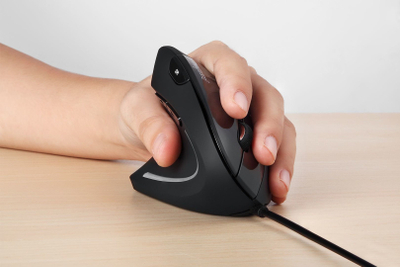 Mouse Perixx Perimice 513 L, ergonomik vertikal, me kabllo, për majtakë, i zi