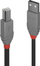 Kabllo Lindy USB-A - USB-B, 0.2m, e zezë