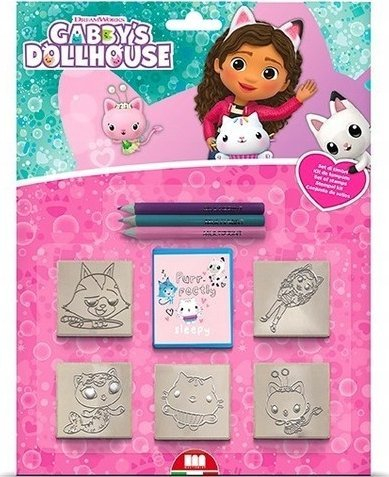 Set vula vizatimi Multiprint Gabbys Dollhouse, 5 copë, me lapsa me ngjyra, shumëngjyrësh
