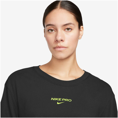 Bluzë e shkurtër Nike Dri Fit Pro SS për femra, sportive, e zezë