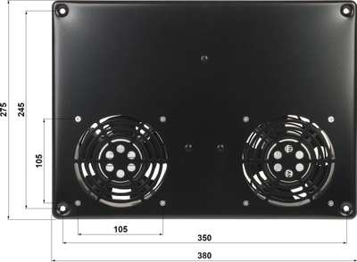 Panel ventilimi për dollap RACK EPRADO A19 2W, me 2 ventilatorë, 230V AC, i zi
