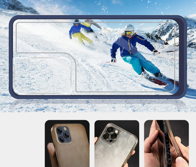 Mbështjellës telefoni Hybrid Armor për Samsung Galaxy S23 Ultra, transparent, anëse blu