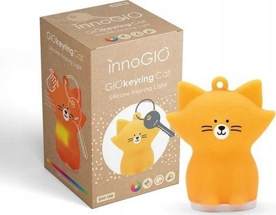 Varëse çelsash InnoGIO GIOkeyring Cat, silikoni, me dritë LED, portokalli