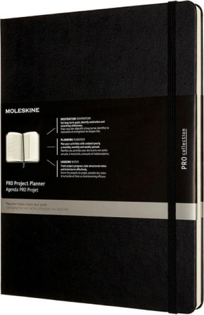 Planifikues projektesh Moleskine Pro Project Planner, 12 muaj, extra large, i zi