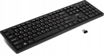 Tastierë wireless Sven KB E5800W, layout cirilik rus ukrainas, USB 2.4 GHz, e zezë