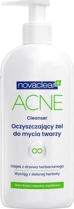 Xhel pastrimi për fytyrë Novaclear Acne, për lëkurë me akne, hidratues
