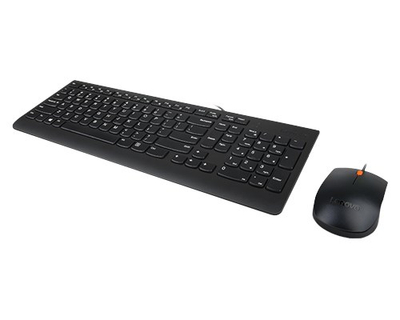 Set tastierë dhe mi Lenovo 300 USB Combo, 1600 dpi, me kabllo, i zi