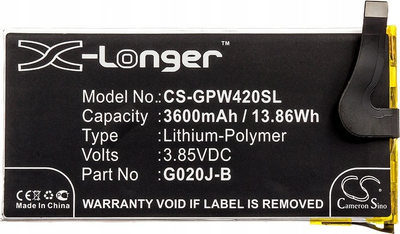 Bateri zëvendësuese X-Longer për Google Pixel 4 XL, Cs-Gpw420Sl, accu