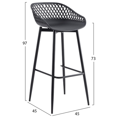 Stol bari 45x45x97Hcm (HM8686.12), zezë