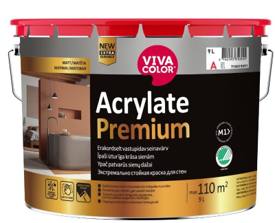 Акрилна боја Vivacolor Acrylate Premium C, мат, 9L, бела