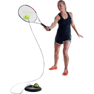 Pajisje stërvitje tenisi Pure2Improve P2I100180, litar 15 m, 2 topa, e zezë
