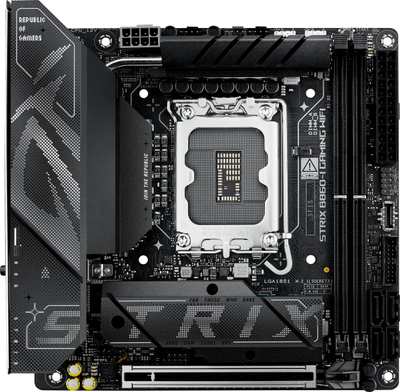 Pllakë amë ASUS ROG STRIX B860-I GAMING WIFI, Intel B860, DDR5, Mini ITX