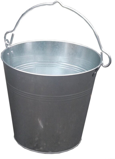 Kovë metalike No Name, 10L, e galvanizume, ngjyrë argjendi