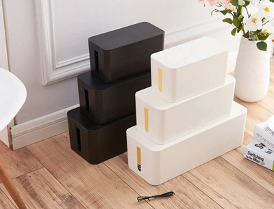 Organizues kabllosh Strado Box Organizer L, plastikë, i zi