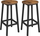 Tabure bari Songmics LBC32X, set me 2 copë, dru rustic, skelet i zi