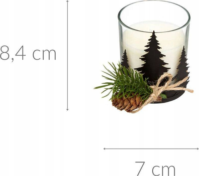 Qiri i parfumuar Atmosphera Christmas, 8.4 cm, me kokrra pishe si dekor, i bardhë