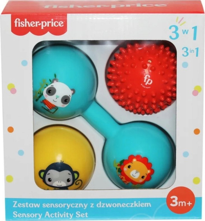 Set lodrash sensoriale Fisher-Price CFF0905, 3 në 1, me zile, me ngjyra