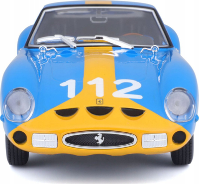 Set modelimi makinë Bburago Ferrari 250 GTO, shkalla 1:24, die cast, blu