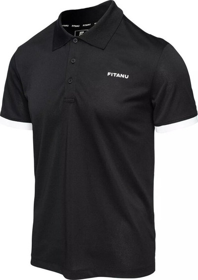 Bluzë polo sportive Fitanu Flin, për burra, poliester, e zezë