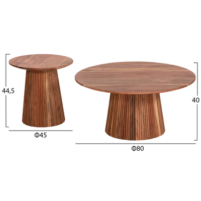 Set Rajjeh 2 tavolina kafe rrumbullakët Φ50&Φ60cm (HM11943)
