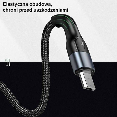 Kabllo Usams USB-A - microUSB, 1m, e zezë 