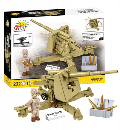Set ndërtesë COBI 8.8cm FLAK 18 DAK, 232 pjesë, shkalla 1:35, ngjyrë rëre