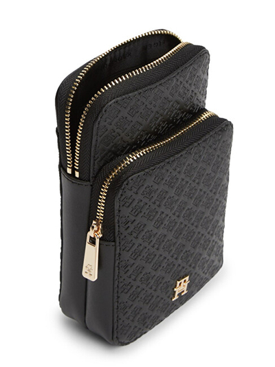 Çantë telefoni Tommy Hilfiger AW0AW18601, poliuretani, e zezë