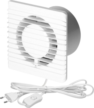 Ventilator banjoje Orno 100mm, montim sipërfaqe, kabllo me çelës, i bardhë