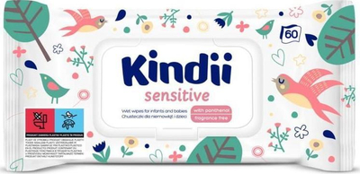 Shampona të lagura KINDII Sensitive Baby, për bebe dhe kalamaj, për lëkurë të hollë e të ndjeshme