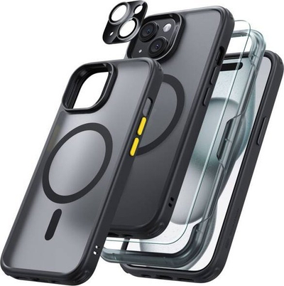 Set mbrojtës ESR Classic Pro HaloLock për iPhone 15, MagSafe, ngjyrë e zezë mat
