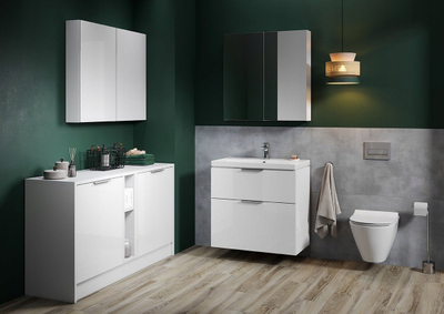 Lavabo mobiljeje Cersanit City Box, 80.5x45.5 cm, qeramike, e bardhë