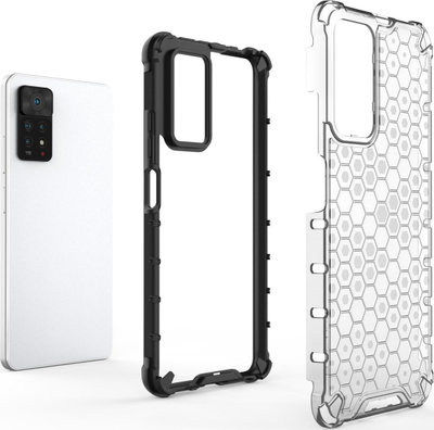 Kapak telefoni Honeycomb për Xiaomi Redmi Note 11 Pro Pro+, TPU PC, transparent