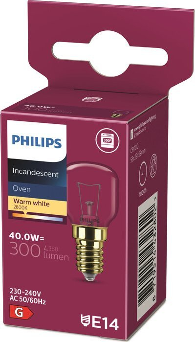 Llambë furre Philips T29, E14, 40W, dritë e ngrohtë