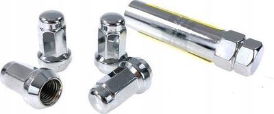 Bulona kundër vjedhjes D1Spec Forged Stal, set 20 copë, fileto 12x1.25, ngjyrë argjendi