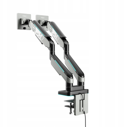 Mbajtëse dy monitorësh Diablo Chairs RGB X-Arm Dual, deri 35", ndriçim RGB, gri e zezë