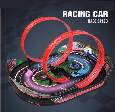 Pistë garash Speed Track Car, 2 makina, unaza 360°, shumëngjyrëshe