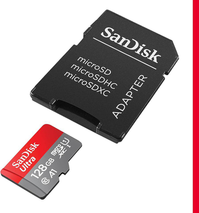 Kartë memorie SanDisk Ultra microSDXC, 128GB, 140MB/s, me adapter