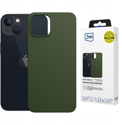 Kapak telefoni 3MK Hardy MagSilicone për iPhone 15, silikon, MagSafe, jeshile e errët