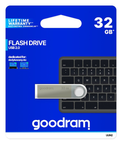 USB GoodRam UUN2, 32GB, USB 2.0, сребрена