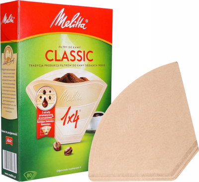 Filtra kafeje Melitta Gourmet Intense, madhësia 1x4, 80 copë, kafe