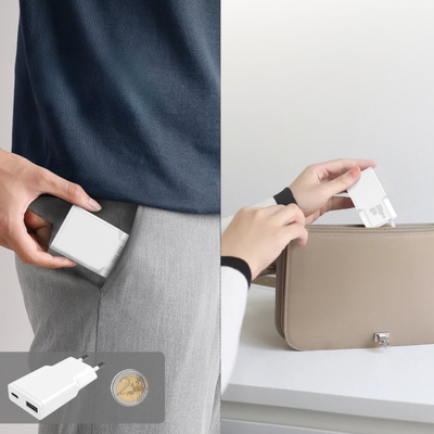Karikues mural 4smarts PDPlug Slim Duos, 30W GaN, USB C 1x USB A 1x, i bardhë