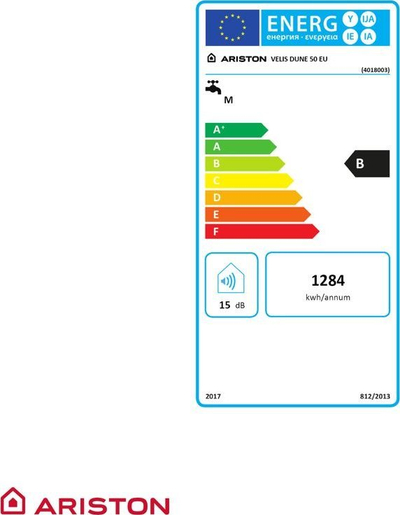 Bojler elektrik Ariston Velis Dune 50, 50L, montim horizontal edhe vertikal, i bardhë