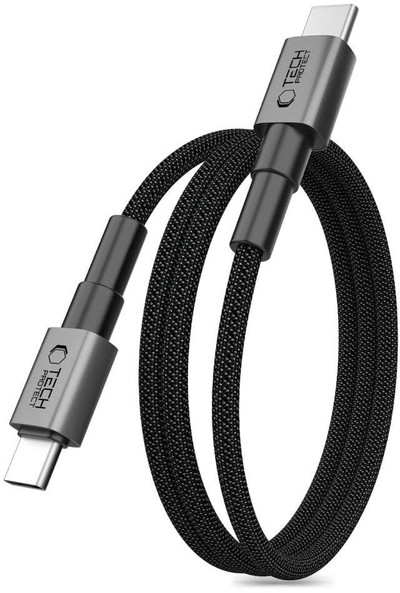 Kабел USB C Adaptec Tech-Protect Ultraboost DNA MagTwist, 100W 5A, 1m, сив