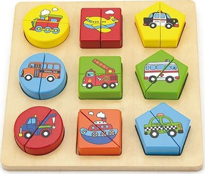 Puzzle me makina druri Viga, 18 elemente